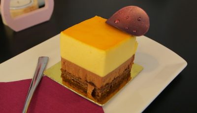 Passion fruit choco mousse cake