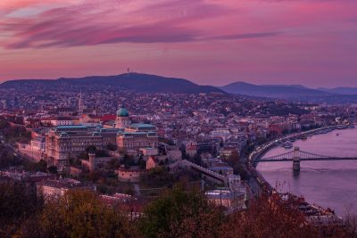 Buda Castle from Citadel with autumn colors