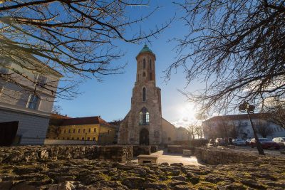 Maria Magdalena church and tower Buda Castle sunset